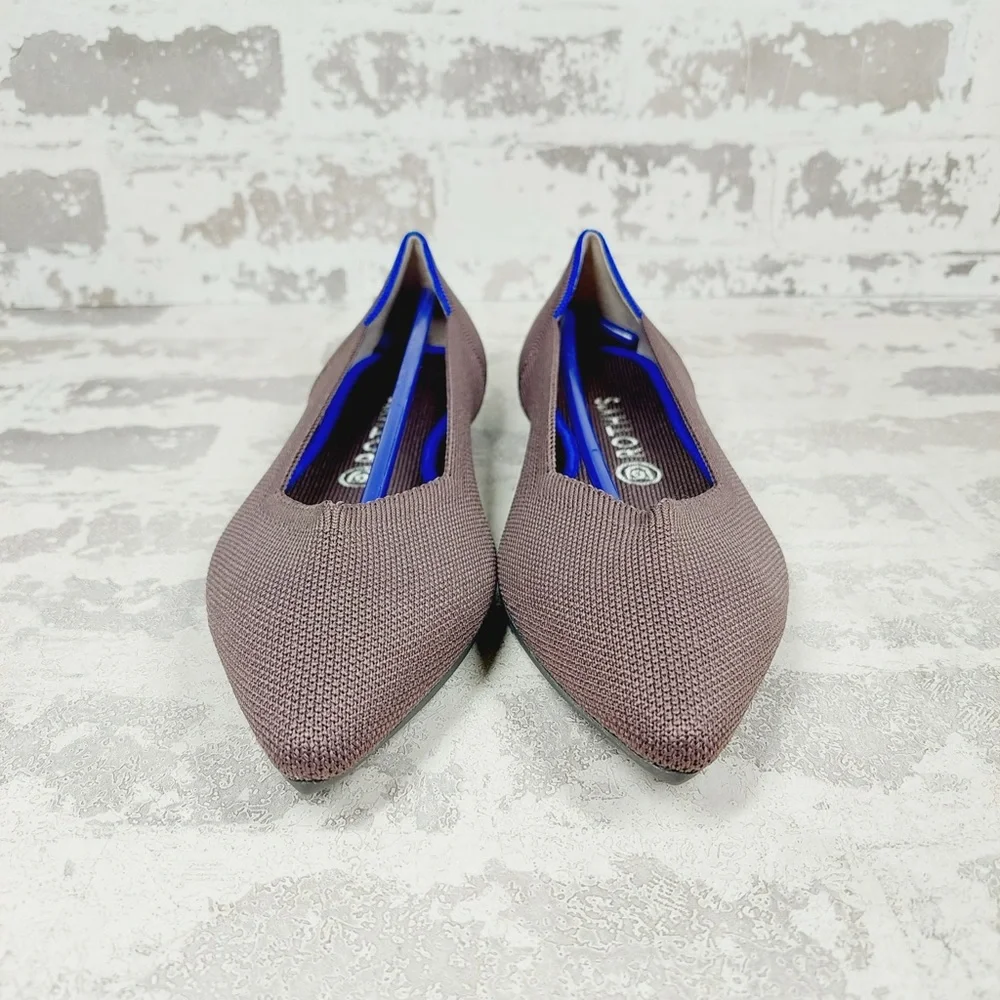 NEW Rothy's The Flat Tan Knit Pointy Toe Slip On Loafers H825 - Picture 4 of 7